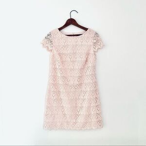 Cynthia Steffe | lace shift sheath Victorian dress cap sleeves